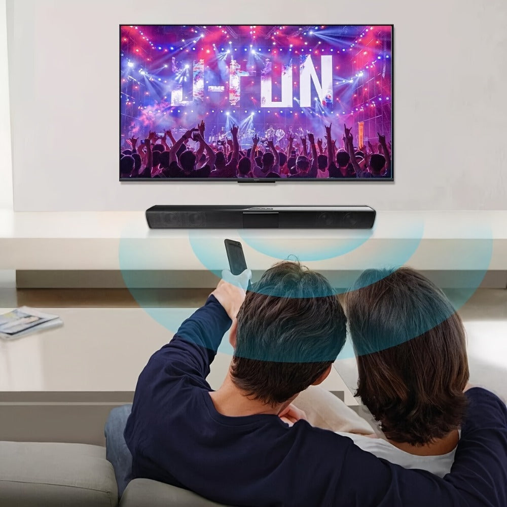 Soundbar with Subwoofer Wireless Surround Sound System 4 Speaker Home Theater Bluetooth 5.0 ARC Optical AUX Remote Control Night Mode EQ Modes TV Speaker