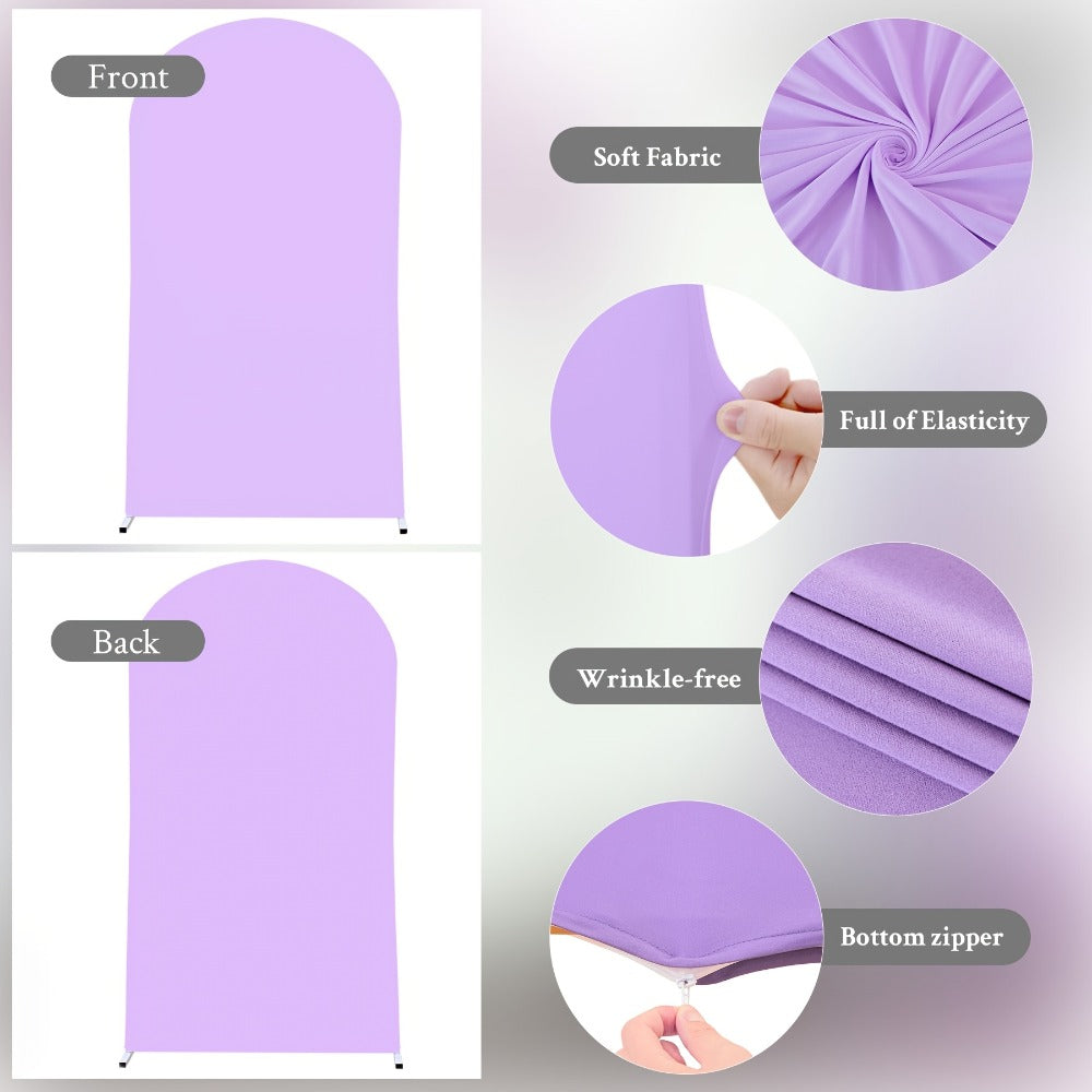 Wedding Arch Cover 6ft Polyester Fitted Round Top Backdrop Cover, Wrinkle-Free Machine Washable, for Wedding Ceremony Birthday Party Gender Reveal Banquet Decoration, 9 Colors Available