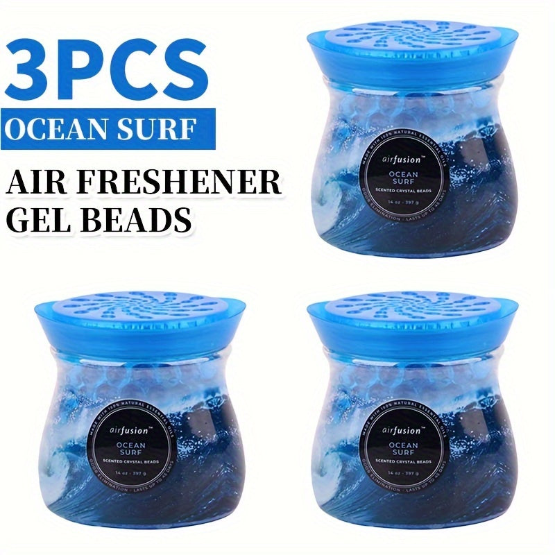 Air Freshener Scented Beads 3-Pack – Long-Lasting Fragrance Beads, Multi-Purpose Odor Eliminator for Home, Car, Closet, Bathroom & Office, Essential Oil Aromatherapy, 6 Scents Available