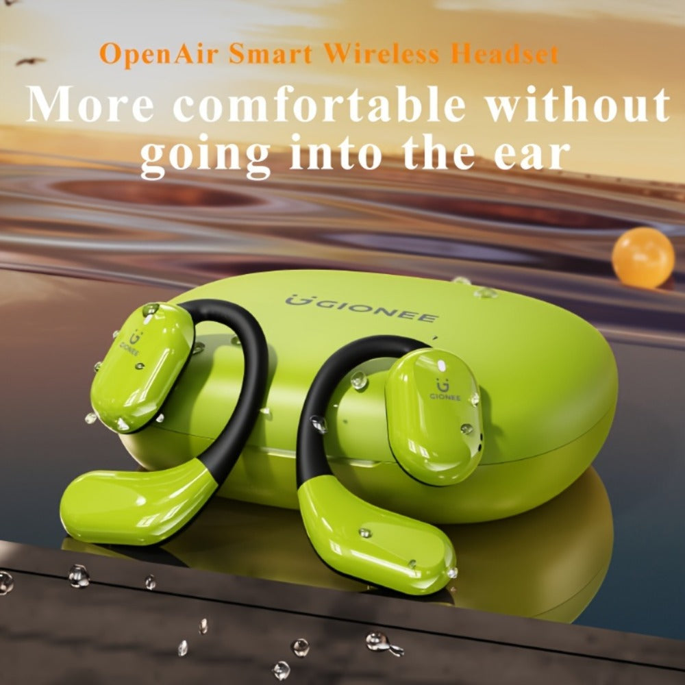 Gionee 90° Suspension Sport Earhook Wireless Earphones, Digital Display Charging Case Noise Cancelling HD Sound, Secure Fit Headphones for Gaming Movies Music Car iPhone Android