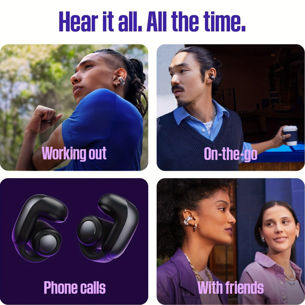 Open Audio Clip-On Earbuds 48-Hour Battery Situational Awareness True Wireless Bluetooth Immersive Sound Limited Edition Chilled Lilac Color