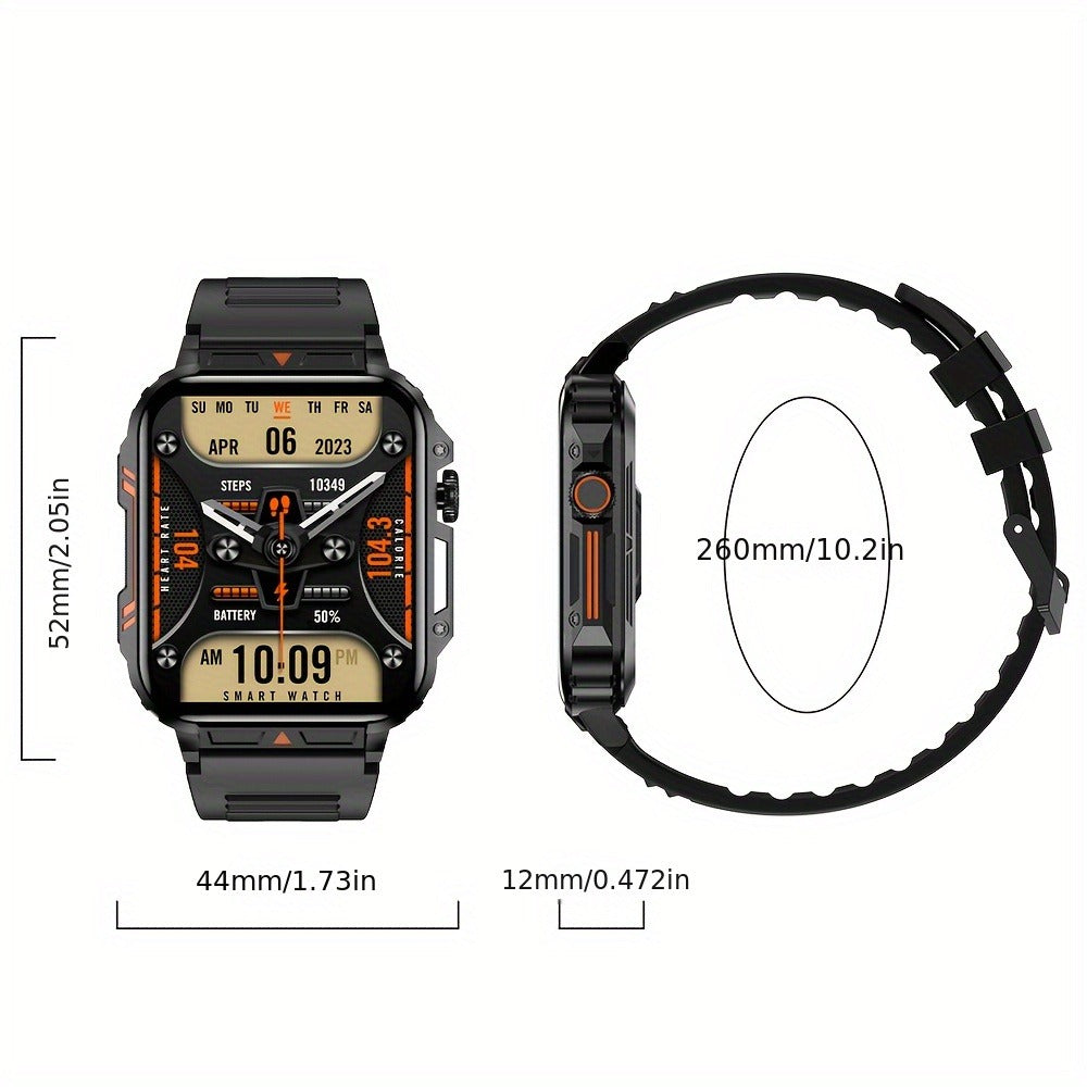 Bluetooth Calling Smartwatch for Men SENBONO L81B 1.95 Inch 340mAh Battery 100+ Sport Modes Step Calorie Distance Tracker Weather Alerts FitCloudPro – Black