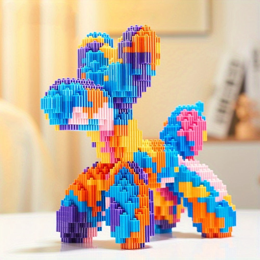 Balloon Dog Building Blocks Set, Pop Art Brick Sculpture Display Model, 5 Color Options