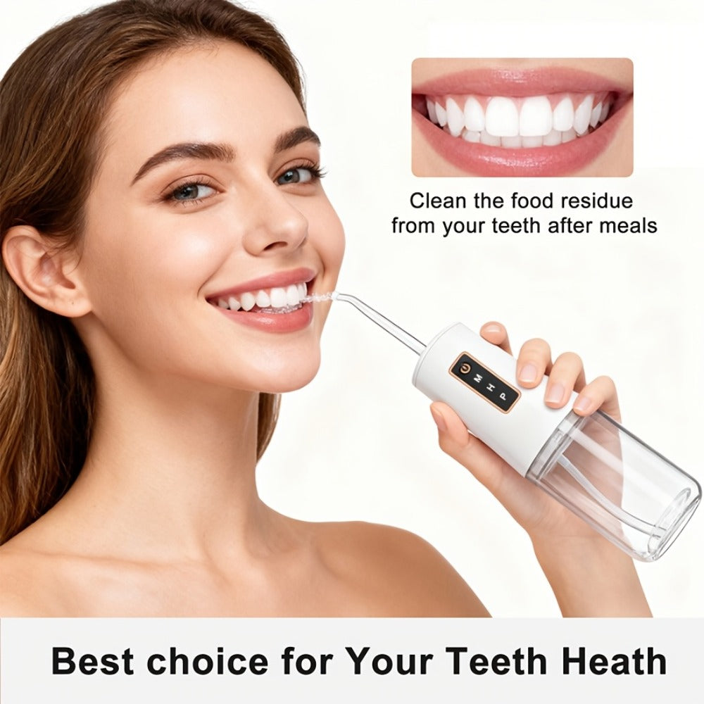 Water Flosser Oral Care Kit – 3-Mode Portable Electric Dental Cleaner, USB Rechargeable, 4-Function Nozzle, Tooth Whitening Device & Electric Toothbrush Set for Travel & Home Use