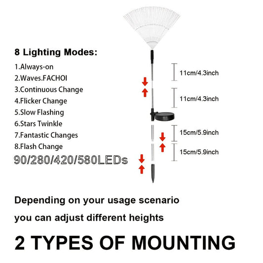 Solar Firework Garden Lights with 8 Modes, Warm White or Multicolor
