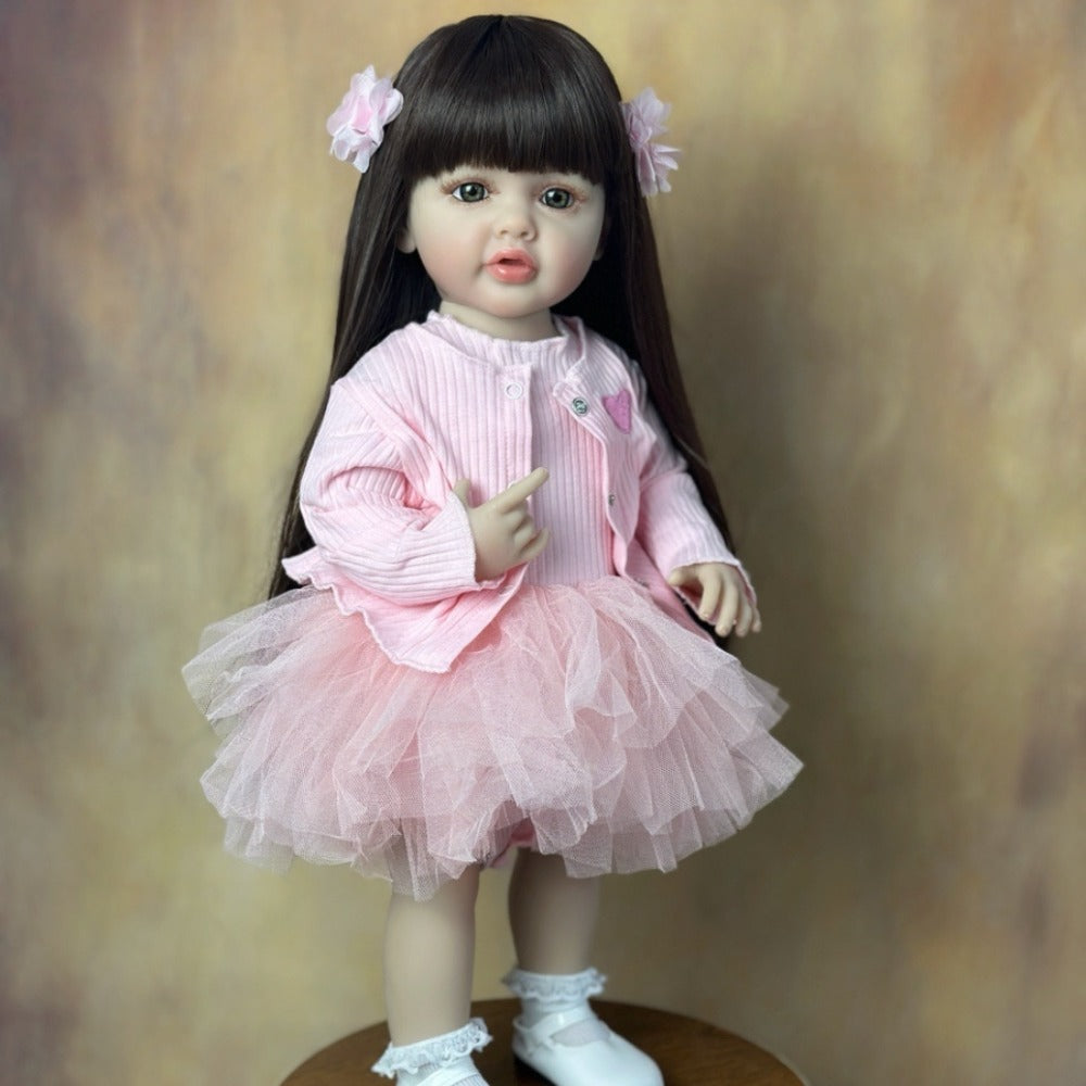 22-Inch Standing Reborn Baby Doll with Full Vinyl Body and Accessories