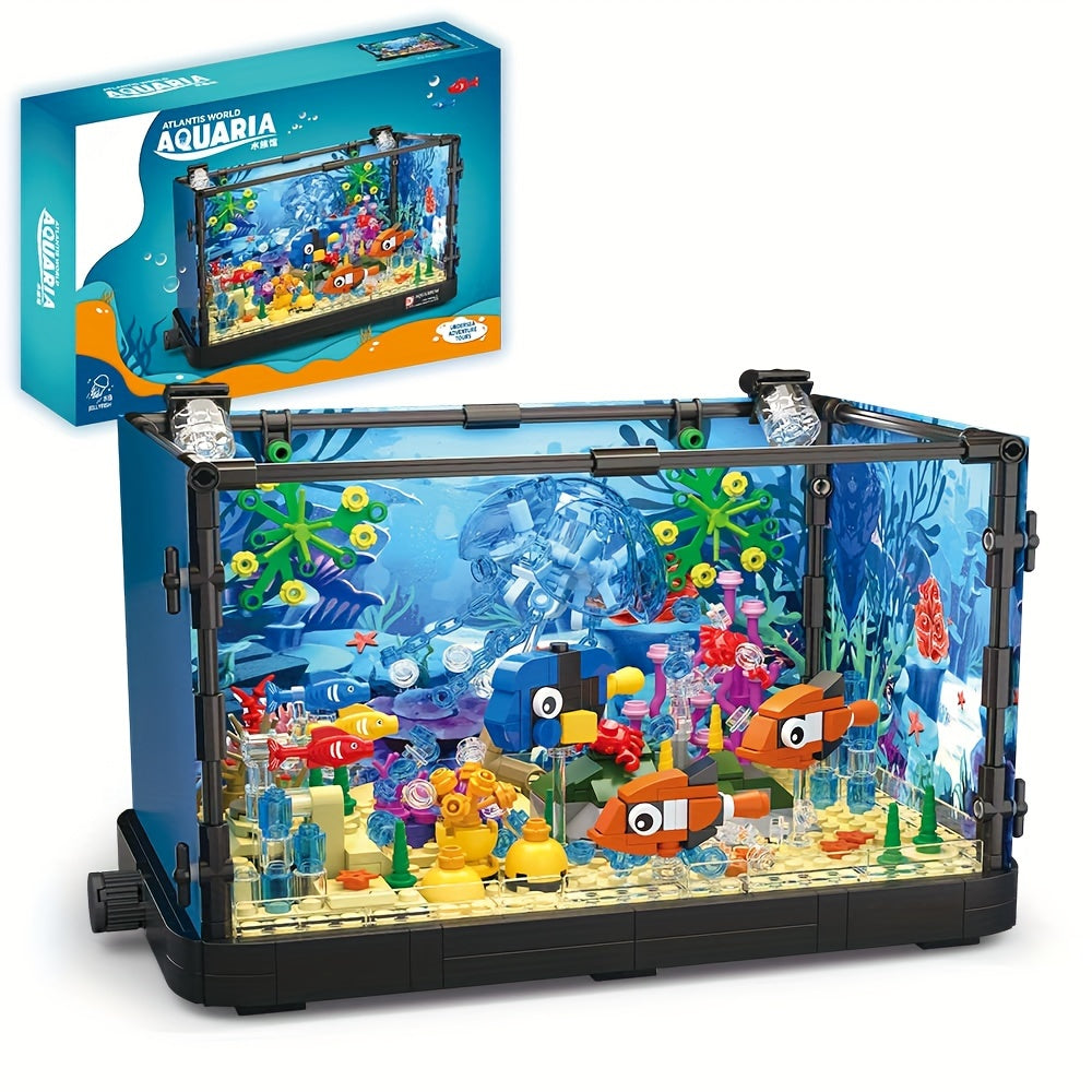 LED Aquarium Building Block Model, Jellyfish Fish Tank RB0049