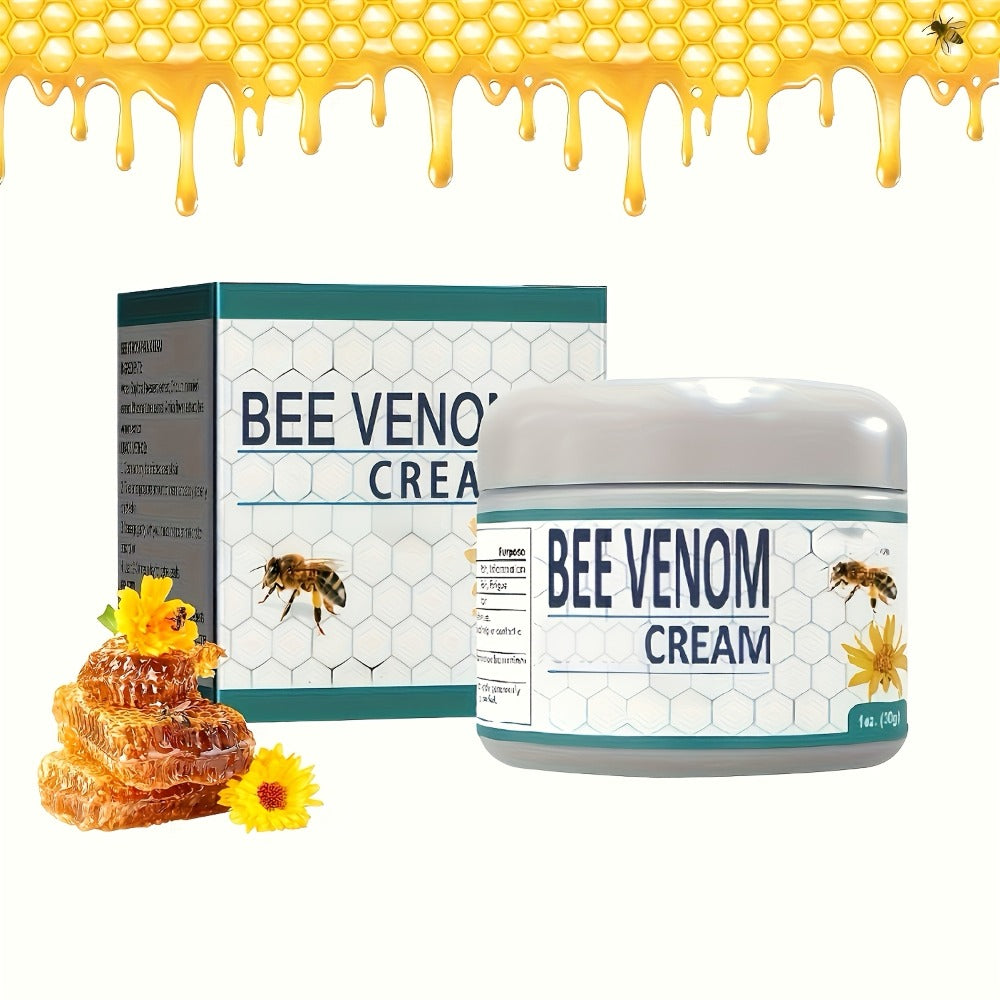 Bee Venom Joint & Muscle Cream for Hands Feet Knees Lumbar Support - Hydrating Glycerin Paraffin Wax Fragrance-Free Soothing Relief Cream All Skin Types Daily Wellness Care