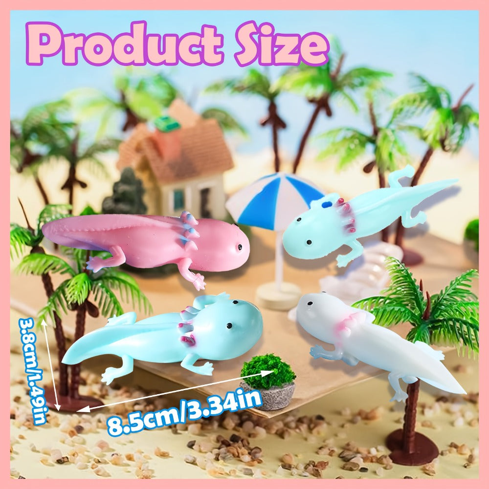 Axolotl Slingshot Fidget Toy, 24-Piece Pack of Squishy Finger Puppets