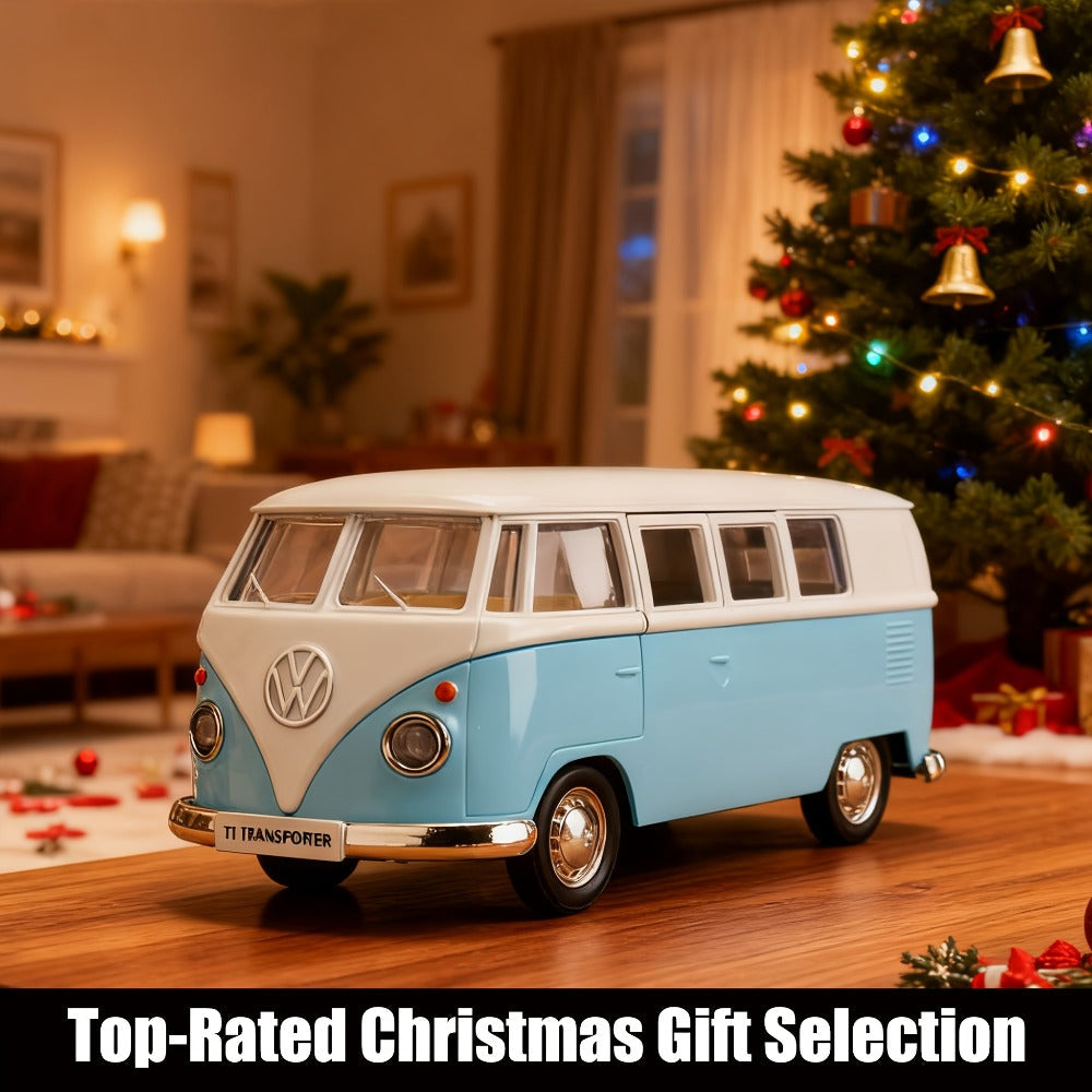 Volkswagen T1 Bus Diecast Model Car, 1:36 Scale Zinc Alloy Pullback with Detailed Interior
