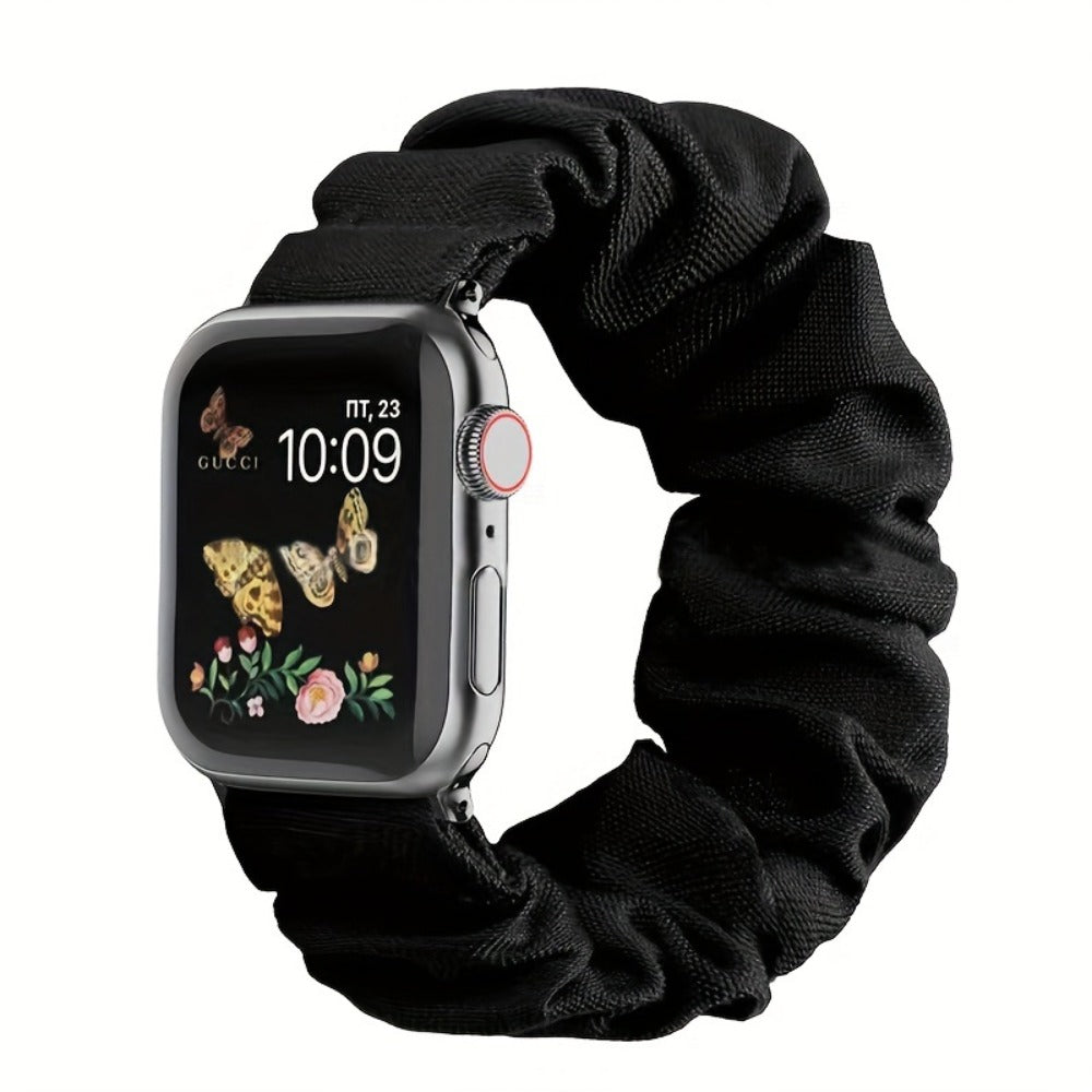 Nylon Elastic Apple Watch Band Women 4-Pack Adjustable Loop Aluminum Butterfly Clasp Strap Compatible with Apple Watch Ultra SE Series 9 8 7 6 5 4 3 2 1 38mm 40mm 41mm 42mm 44mm 45mm 49mm