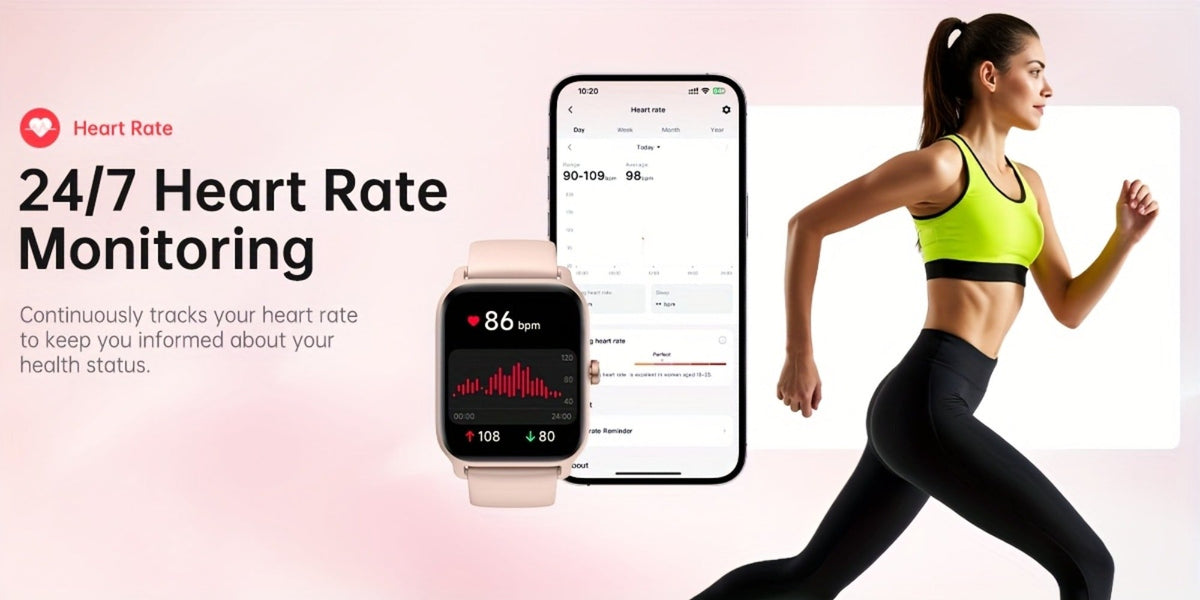 Smartwatch with Built-in Alexa FAWEIO 1.8" HD Touch Screen, Bluetooth Calling, 100+ Sport Modes, Fitness Tracker Heart Rate Sleep Monitor, Compatible with iPhone & Android – Smart Watch for Women Men 14 Colors
