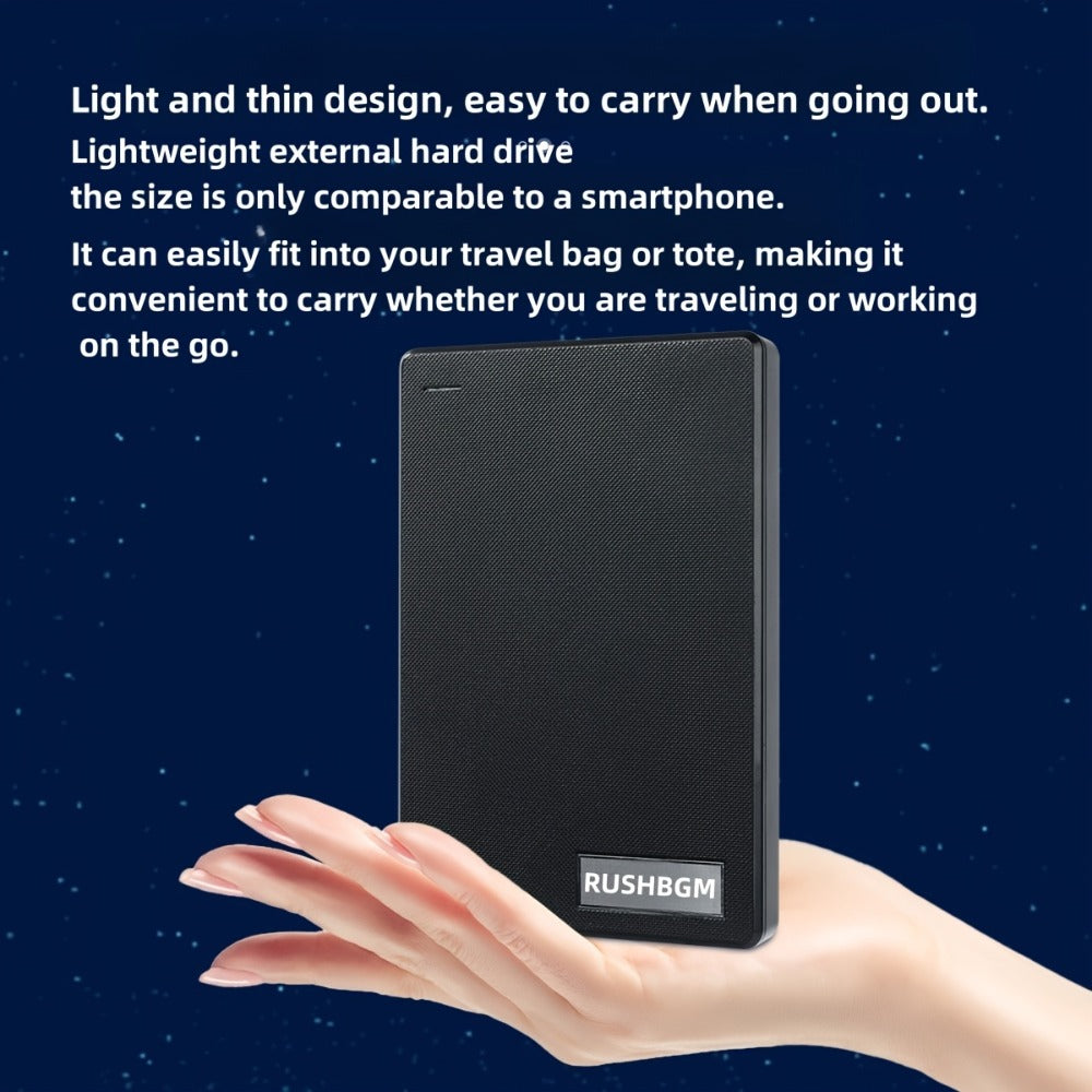 4TB External Hard Drive USB 3.0 Portable HDD for PC Laptop Mac PS4 PS5 Xbox Smart TV – High-Speed Plug and Play, exFAT, Tool-Free Setup, Slim Black Backup Storage Drive