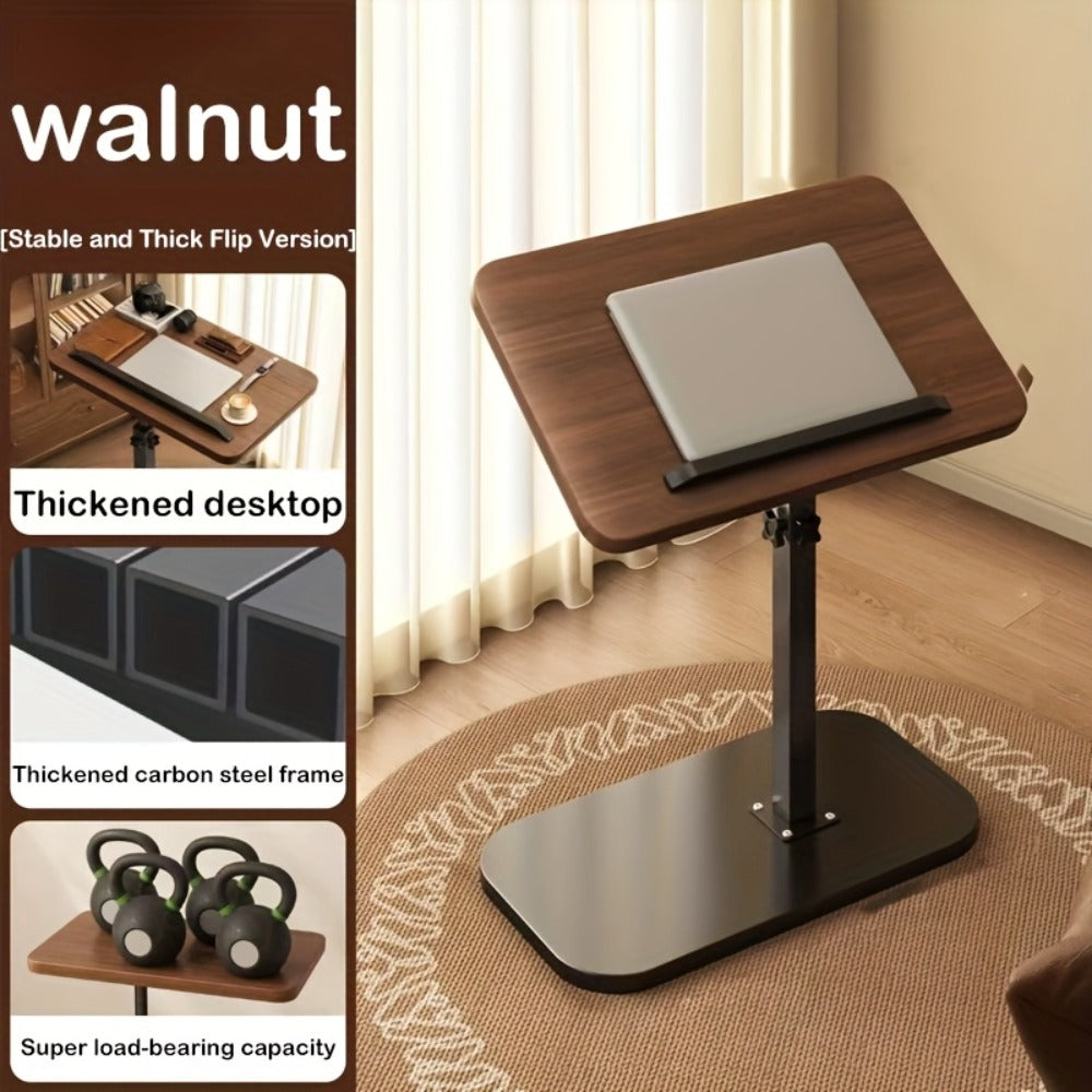 Laptop Stand Desk for Bed Rotatable 360° Angle Adjustable Foldable Sofa Couch Tray Table with Support Rod for Working Reading Movie Watching Home Office WFH Black Walnut