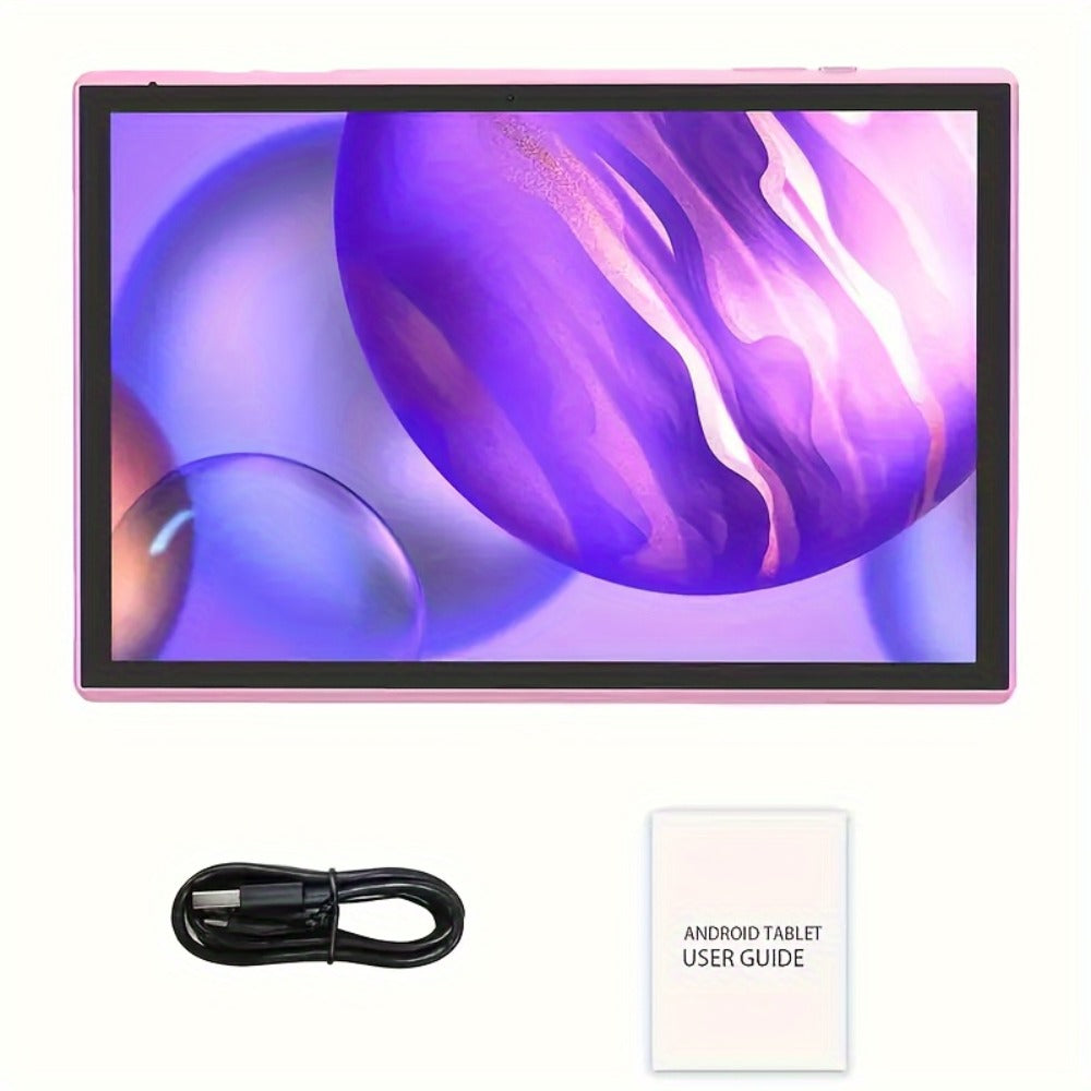 Rockchip Android 14 Tablet 10 Inch 4GB RAM 32GB ROM 1TB Expandable Quad-Core Dual-Band WiFi IPS Touchscreen Stereo Speakers Lightweight Tablet PC for Reading Gaming Streaming Entertainment Black