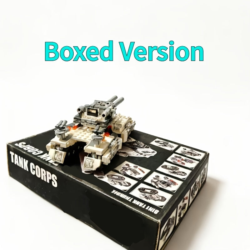 8-in-1 Snow Tank Building Block Set, 1628 Pieces, 9 Military Models