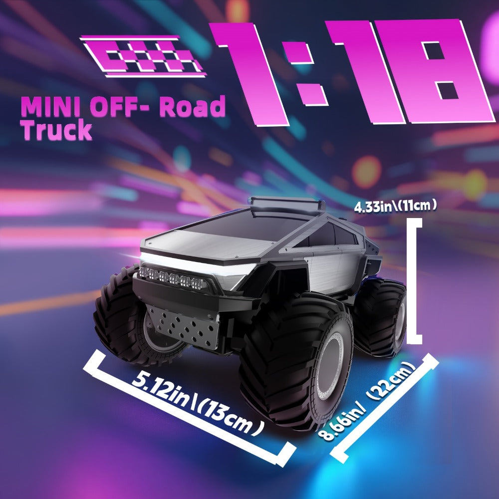 RC Monster Truck Toy, 4WD Off-Road Vehicle with LED Lights and Water Spray Effect