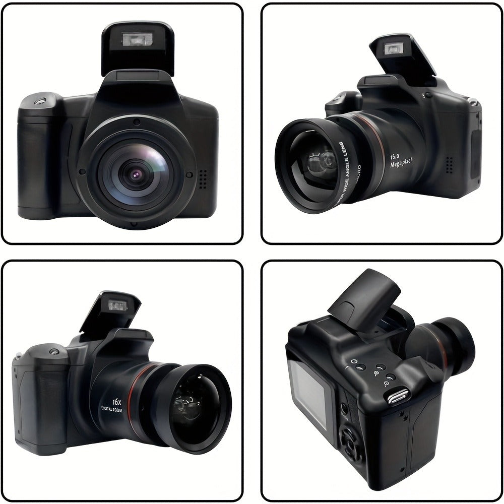 1080P Mini Digital Camera for Photography Vlogging 2.4" LCD 16x Zoom 9.88mm Wide-Angle Lens Compact Travel Camera with 32GB Memory Card Included Cool Gift