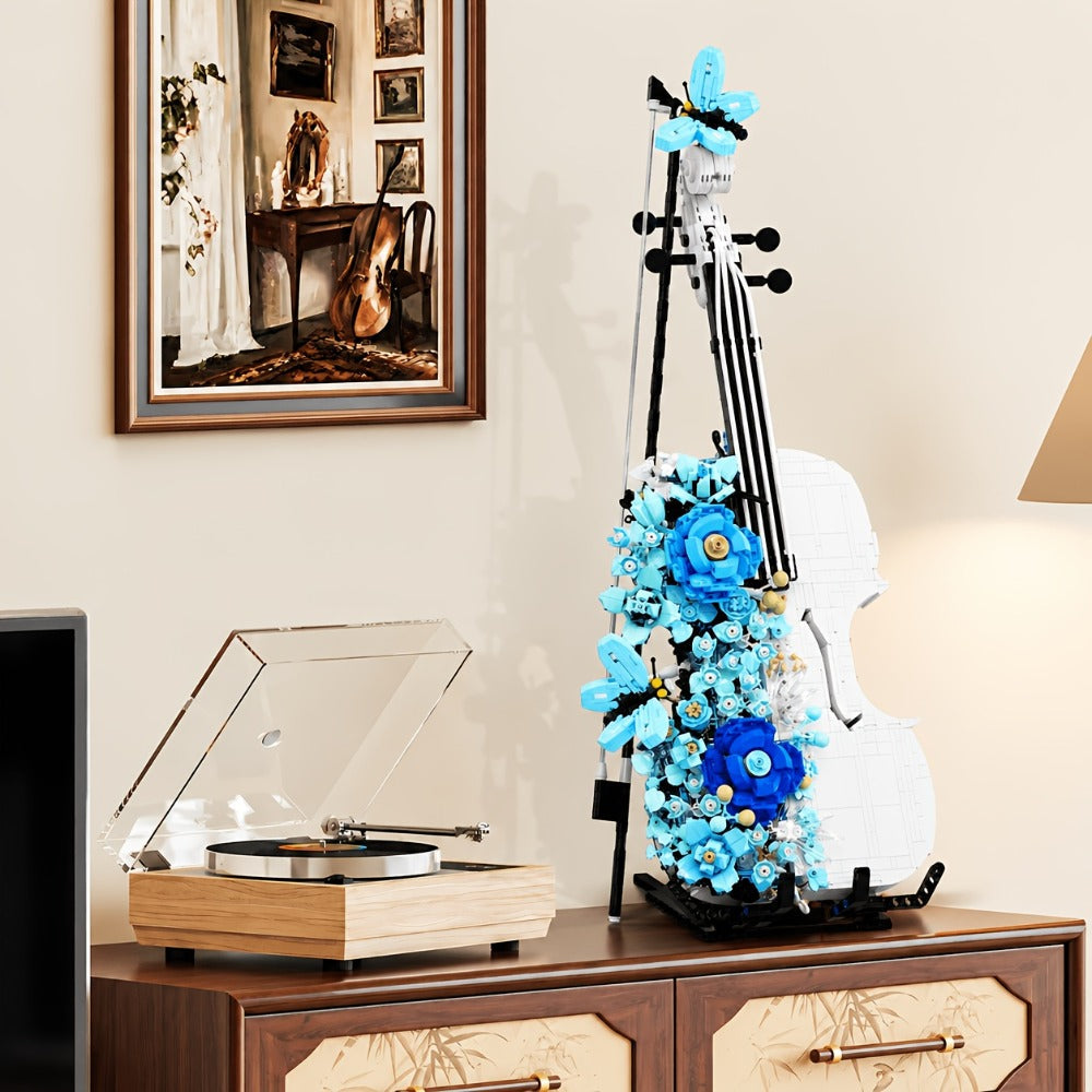Flower Violin Building Block Set, 1,419-Piece 3D Model