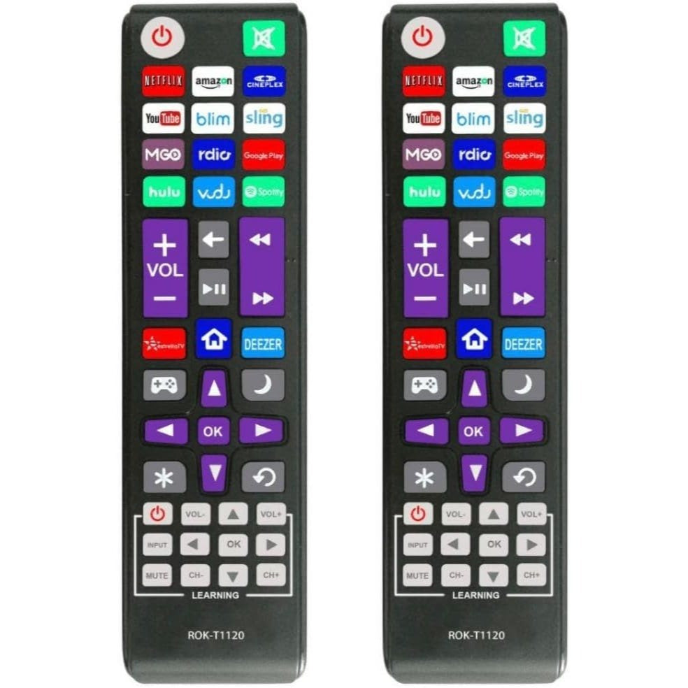 2 Pack Roku TV Universal Remote Replacement – Compatible with TCL Sanyo LG RCA Philips Hitachi Onn Insignia Sharp JVC Roku TV, Apple TV 1 2 3, Bose Wave I II III IV, No Setup Required