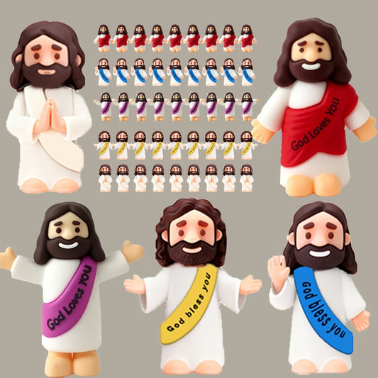 Bulk Mini Jesus Statues for Religious Decor, 50–150 Pieces in Five Colors