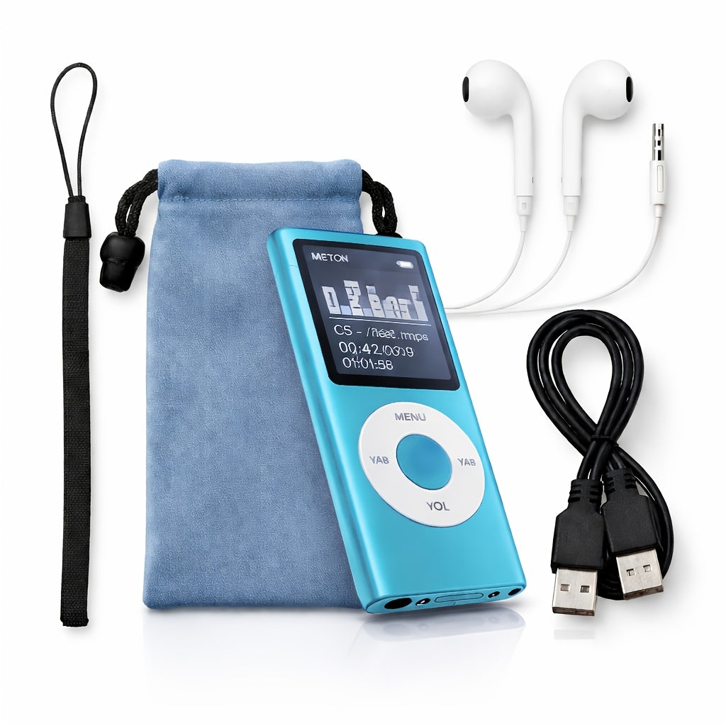 Portable MP3 Music Player with 1.8" LCD Display, Compact Digital Audio Player with FM Radio, Voice Recorder, Expandable Storage, Earphones Included, for Kids Adults Travel Gym Outdoor