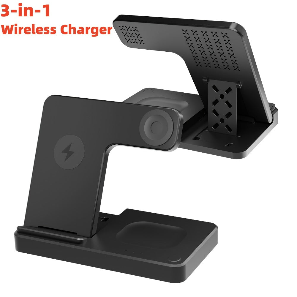 4-Color MagSafe 3-in-1 Wireless Charging Station 15W – Fast Charge Stand for iPhone 17 16 15 14 13 12 Pro Max, Apple Watch Ultra Series 10 9 8 7 SE & AirPods 4 3 2 Pro | Sky Blue Sakura Pink White Black