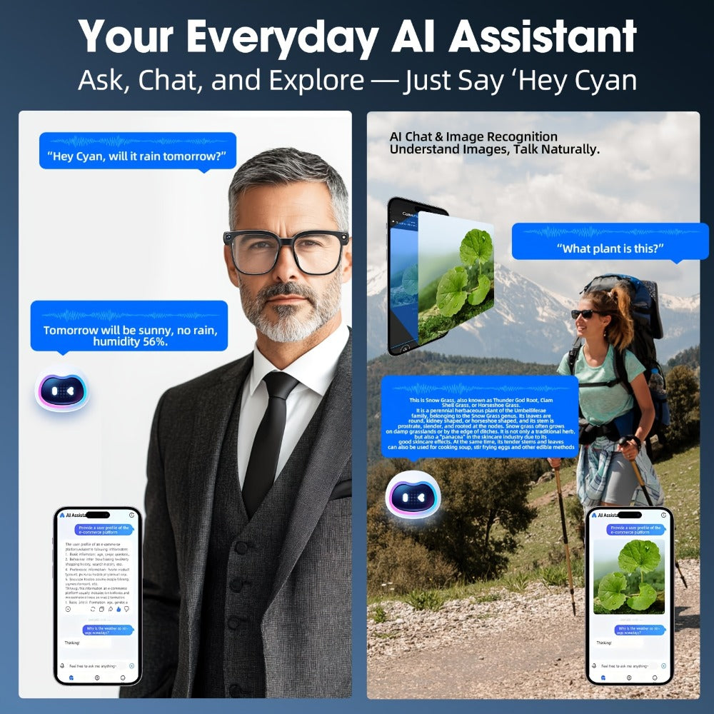 AI Translation Glasses with Camera 8MP HD Video & Photochromic Lenses – Voice Assistant | Object Recognition | Hands-Free Music & Calls | Wireless Smart Eyewear for Travel Business Daily Use | Tech Gift