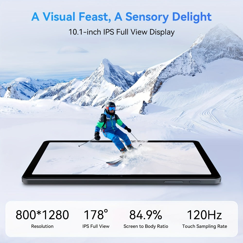 2-in-1 Tablet Android 15, 10.1 Inch Tablet with Keyboard Case Stylus, 8GB RAM 128GB ROM, 8000mAh Battery, 5G WiFi, 5MP+16MP Dual Camera, 1280x800 FHD IPS, Tablet PC for Adults Kids