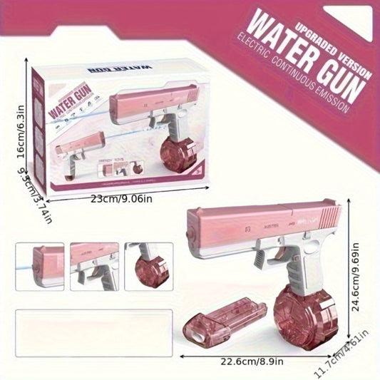 Dual-Magazine Automatic Water Gun in Blue or Pink for Outdoor Play