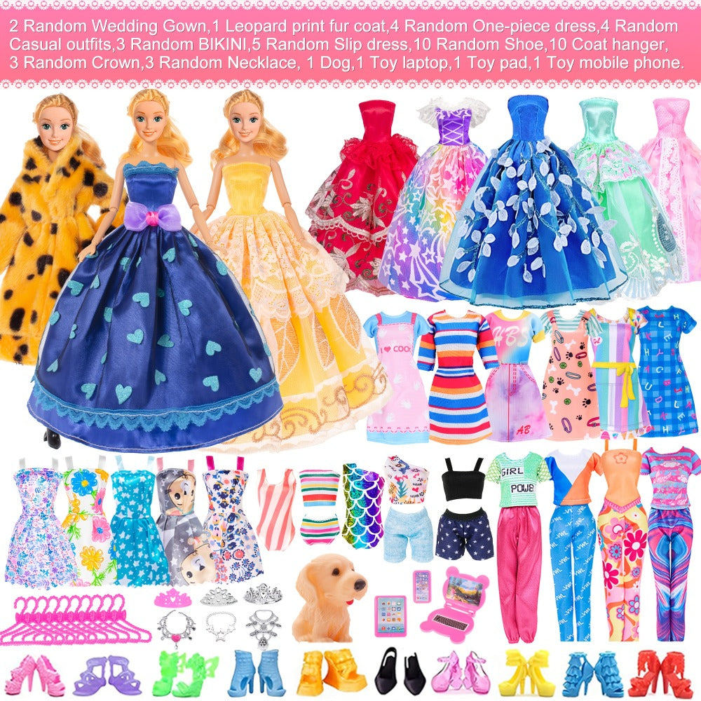 50-Piece Fashion Doll Clothes and Accessories Set for 11.5-Inch Dolls