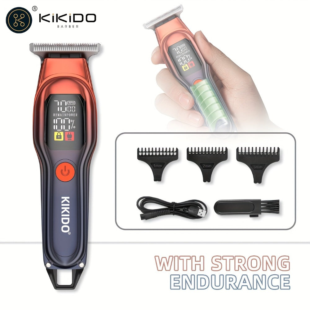 Electric Hair Clipper USB Rechargeable KK-A2 — Portable Trimmer with LED Display, 2-Speed Adjustable 0-100 RPM, Interchangeable Limit Comb, Fast Charging, Home & Travel Grooming for Men & Women