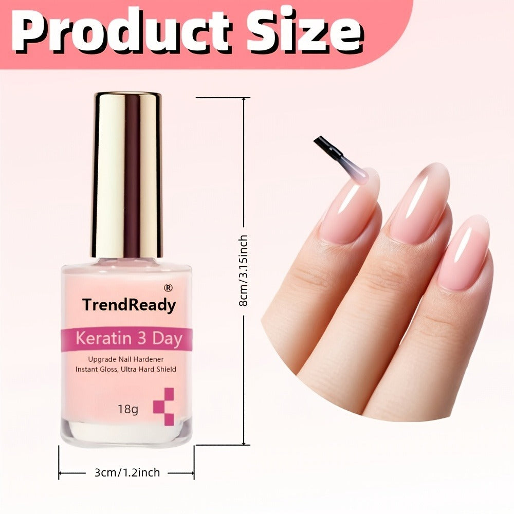 Colored Nail Hardener Set Pink White Yellow - Extra Strong Fast Drying Long Lasting 15ml Nail Strengthener for Weak Splitting Brittle Nails Base Coat Manicure Kit 2 Pack 6 Pack Women