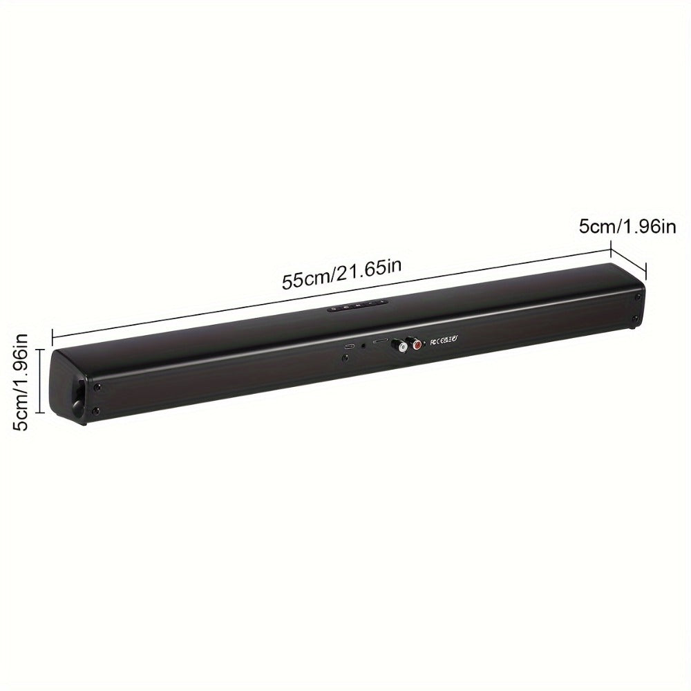 Deep Bass Soundbar with Subwoofer for Smart TV – 22" Wireless Bluetooth 5.0 Surround Sound System, TF/AUX/RCA/TWS, Home Theater Speaker for PC, Gaming, Projector, Studio, Live & Stage
