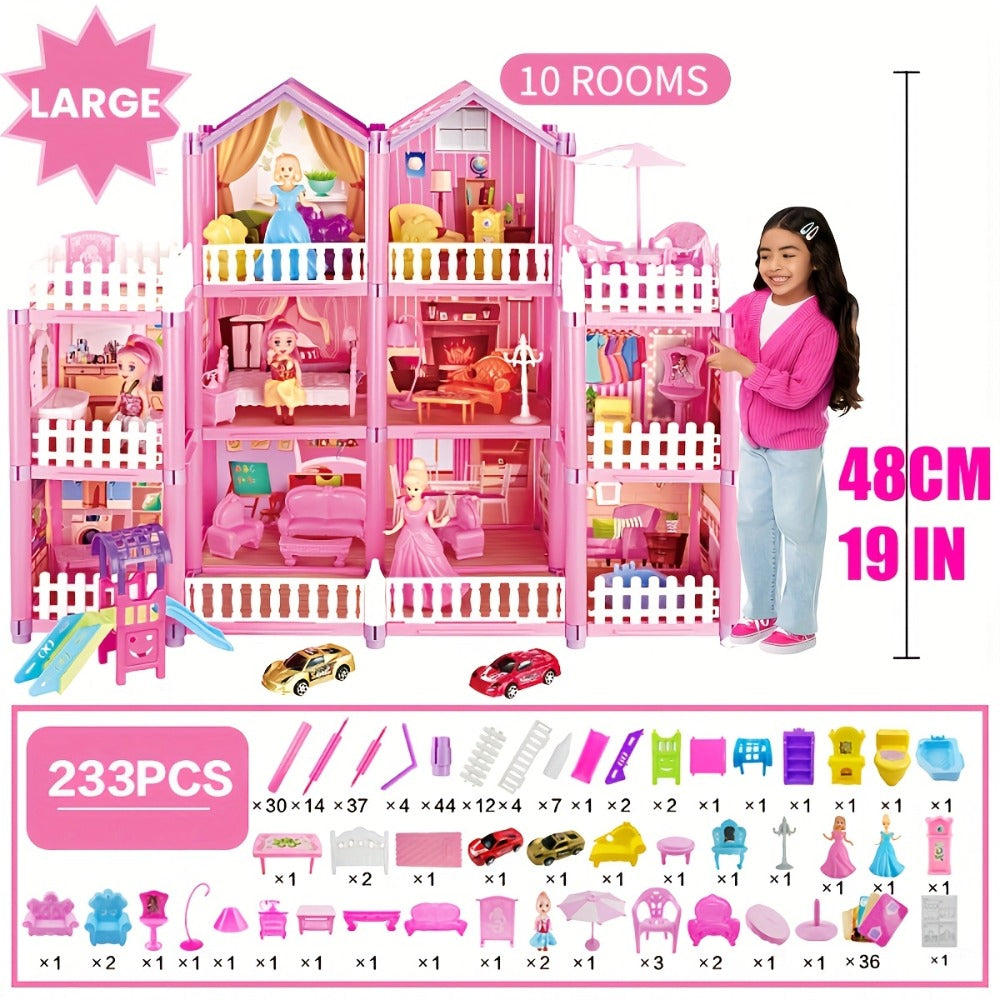Princess Dollhouse Castle Playset with 14 to 27 Room Options