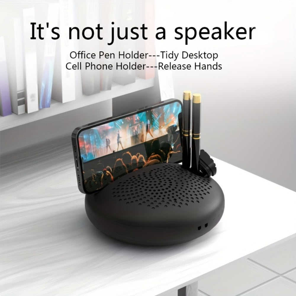 Multifunctional Bluetooth Speaker with Phone Stand & Pen Holder – Portable Wireless Speaker with Rope, Surround Sound, TWS, Built-in Microphone, for Home, Office, Car, Outdoor & Travel – Creative Gift