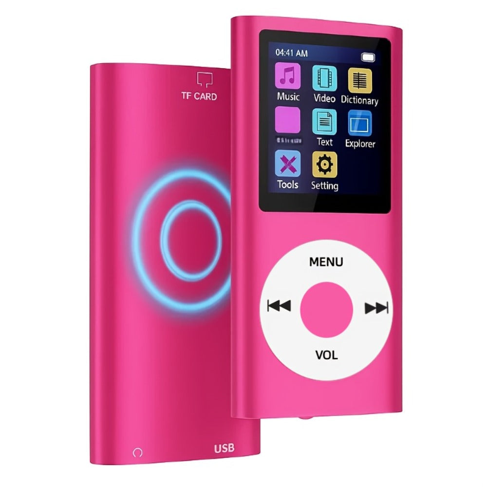 MP3 Player with 64GB Expandable Storage, 8-Hour Battery, Lossless FLAC HiFi Audio, Voice Recorder, E-Book Reader, Photo & Video Viewer, Aluminum Alloy Body, No Bluetooth, Wired Earphone Included