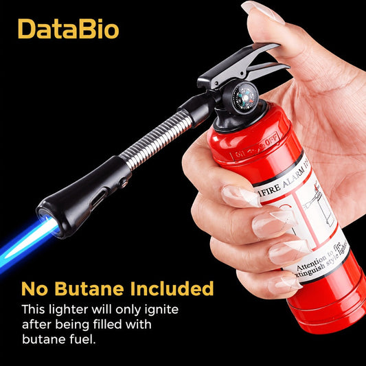 Refillable Butane Lighter with Fire Extinguisher Shape and Hose Design