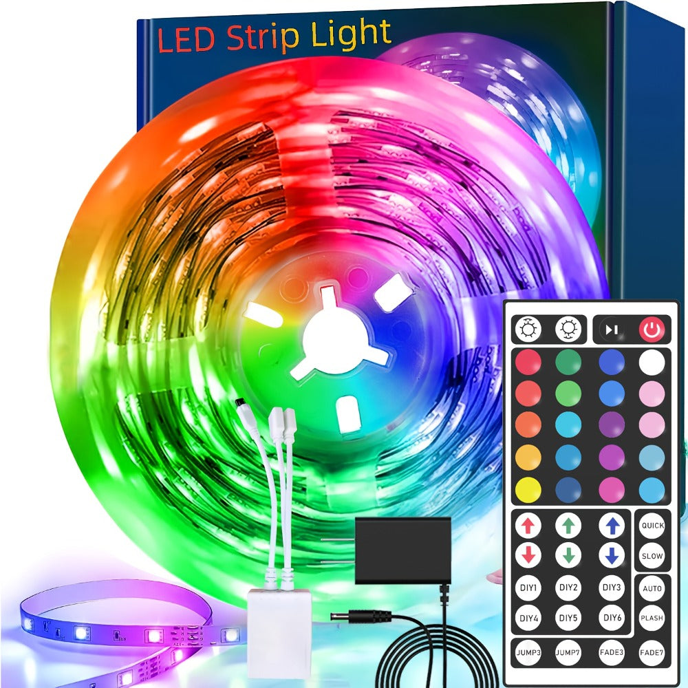 LED Strip Lights RGB 50ft 100ft – Smart Color Changing Light Strip Remote Control Stepless Dimming Music Sync for Bedroom TV Backlight Living Room Stairs Party Christmas Halloween Decor