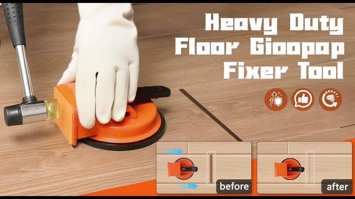 Floor Gap Fixer Tool with 4.84" Suction Cup, Laminate Floor Gap Repair Tool Kit for Vinyl Plank Hardwood Floors, Professional Plank Grabber with Metal Body & Felt Pad, Floor Installation Repair Tool