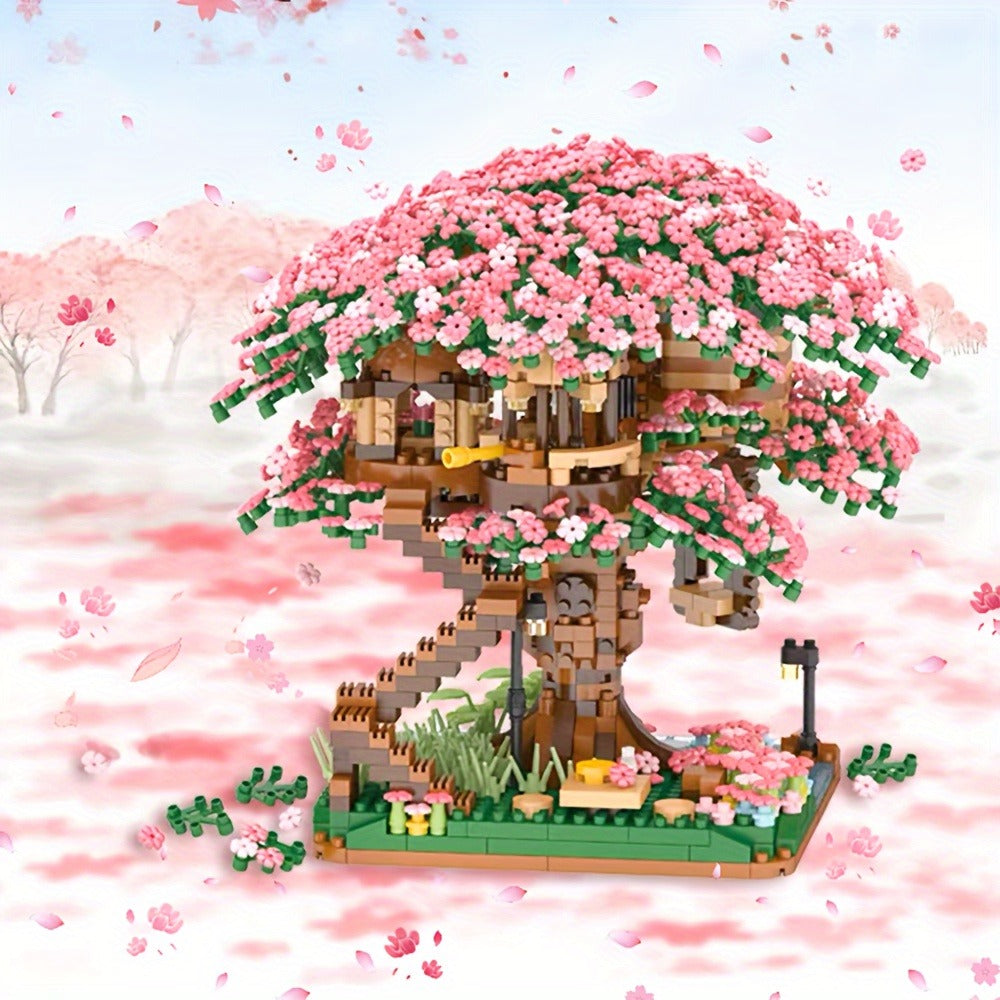 Sakura Cherry Blossom Tree House Mini Building Block Set