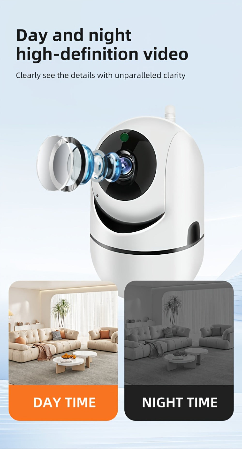 1080P Indoor Security Camera WiFi with Night Vision & Motion Detection – Two-Way Audio, Remote Viewing, Baby Monitor, Pet Cam, Home Surveillance Camera No Subscription