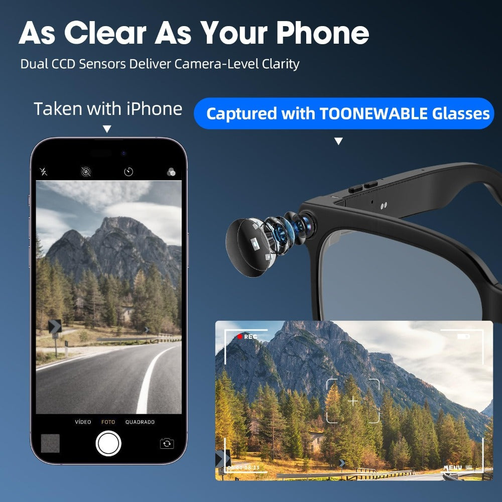 AI Translation Glasses with Camera 8MP HD Video & Photochromic Lenses – Voice Assistant | Object Recognition | Hands-Free Music & Calls | Wireless Smart Eyewear for Travel Business Daily Use | Tech Gift