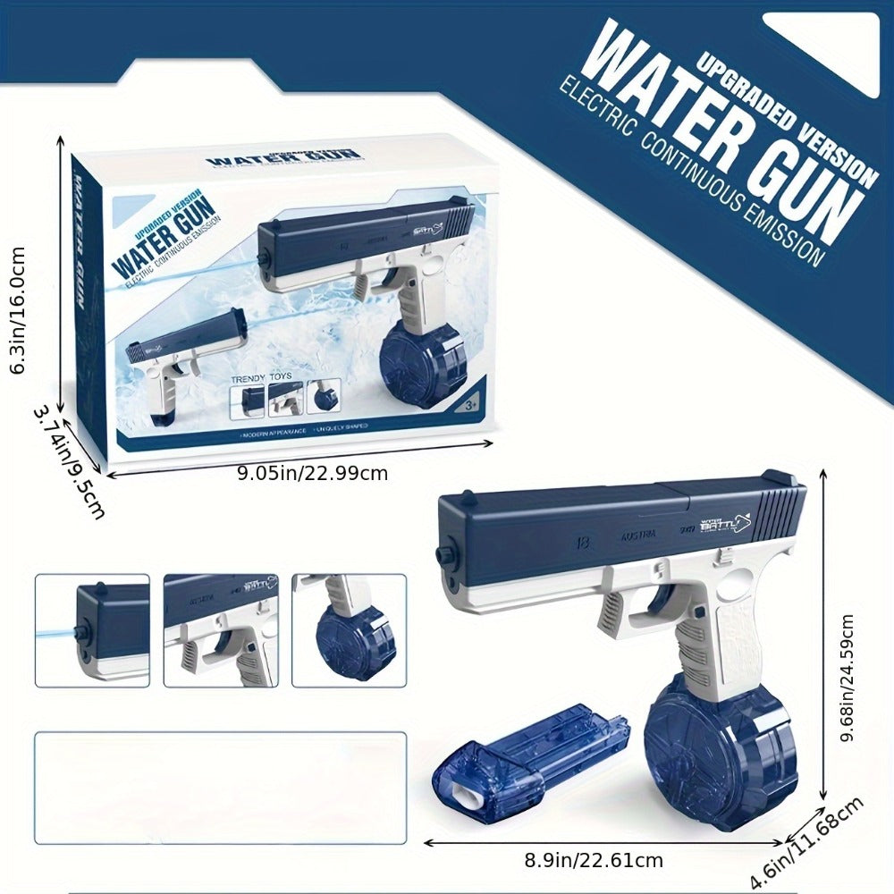 Dual-Magazine Automatic Water Gun in Blue or Pink for Outdoor Play