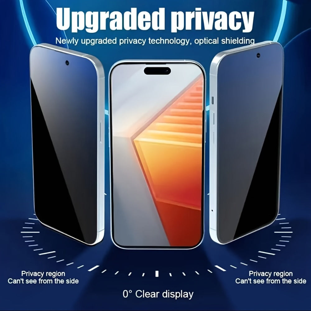 Privacy Screen Protector for iPhone 5-Pack – Dust-Free Cabin Anti-Spy Tempered Glass, Dynamic Island Compatible, Full Cover, Anti-Scratch, Anti-Fingerprint, iPhone 16 Pro Max / 16 Plus / 15 Plus / 12 Pro / XS Max