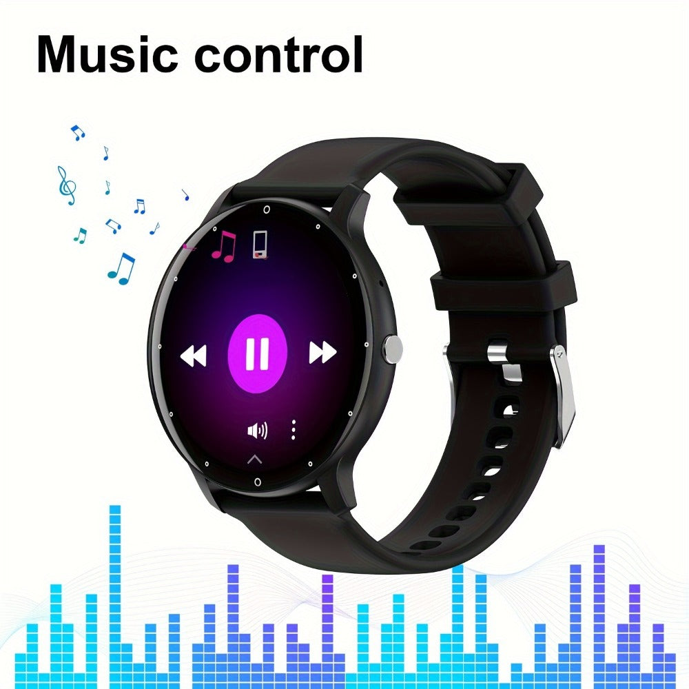 Wireless Charging Round Smartwatch for Women Men 230mAh Battery Multi Sport Mode Call SMS Notification Custom Wallpaper Silicone Strap Compatible with iPhone Android – Black Pink Gold