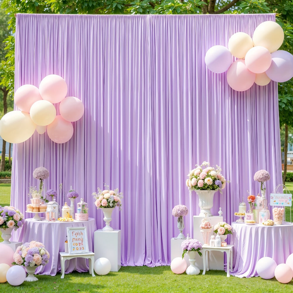 2-Pack 10x10ft Spandex Photography Backdrop Curtains - Wrinkle-Resistant Polyester Background Cloth with Pole Pockets for Weddings, Birthdays, Banquets & Photo Studio Events