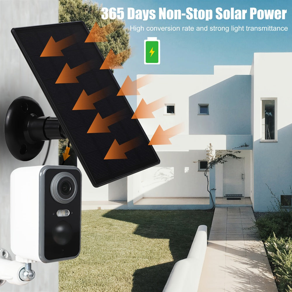 3-Pack Portable Solar Panel Kit 5V 3W with 360° Adjustable Mount, USB & Type-C Output, Solar Charger for Outdoor Security Camera Wireless Doorbell Fan, Camping Hiking Off-Grid Power