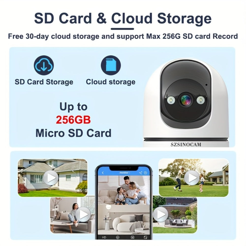 4K Dual Lens Security Camera WiFi Outdoor - 2160P Ultra HD, Dual Band 2.4G & 5GHz, Color Night Vision, Rain Proof, Tamper Detection, Two-Way Audio, Wall Mount for Home Indoor & Outdoor Surveillance