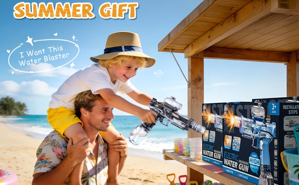 Kids Sound & Light Electric Water Gun Ages 3-8 – Auto Squirt Blaster with Large Tank & LED Effects, Summer Outdoor Pool Beach Backyard Party Toy, Birthday Gift for Boys & Girls, 1pc or 2-Pack